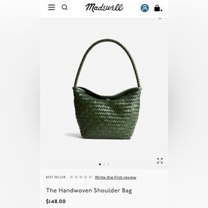NWT Green Madewell Handwoven Shoulder Handbag
